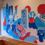 USA-themed mural